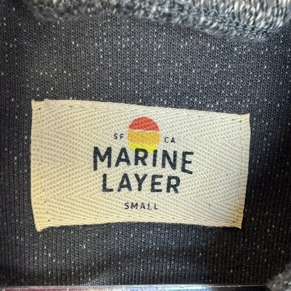 Marine Layer Clayton Sweatshirt Mens Size Small Textured Organic Cotton Blue - Picture 2 of 3